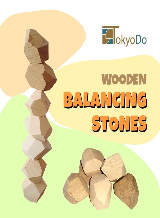 TOKYODO Wooden Balancing Stone colourfull Wood Stacking Block Shape and Color Sorting Balancing Building Block for Kids (Plane Blocks, 8, Piece) - Image 4